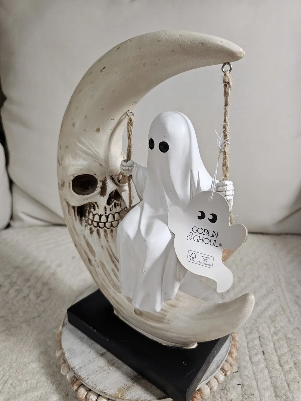 NWT Goblin & Ghoul Ghost Swing on Moon Halloween Decor viral
